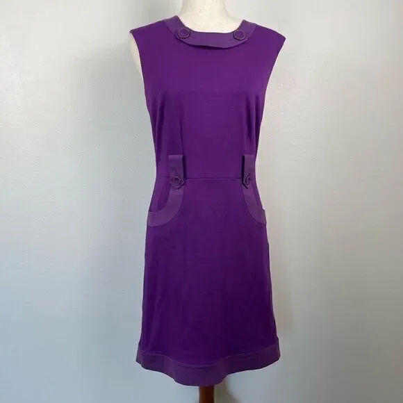 NWT Trina Turk Purple Midi Dress Size 6 - Picture 1 of 9